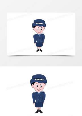 女警察简笔画颜色图片