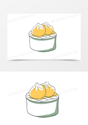 简约手绘风食物包子插画素材