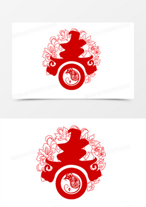 红色创意剪纸春字手绘设计