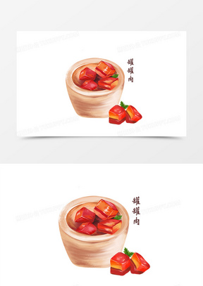 创意美食罐罐肉手绘设计