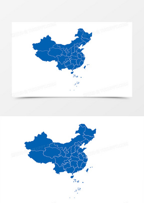 深蓝色中国地图手绘设计