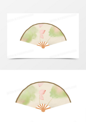 手绘中国风扇子元素