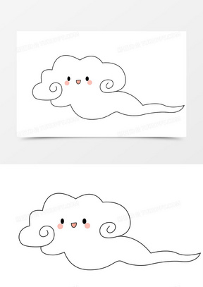 通用卡通mbe装饰手绘可爱云朵白云