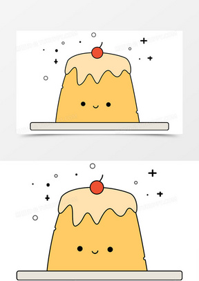 通用卡通mbe装饰手绘q版布丁果冻