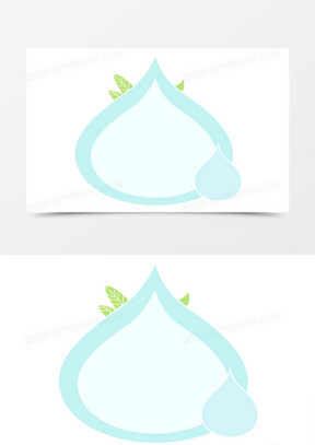 手绘蓝色几何水滴状读书卡边框