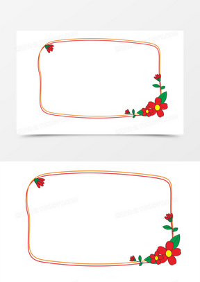 红花边框图片素材