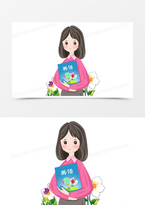 教师节之手绘卡通女英语老师形象