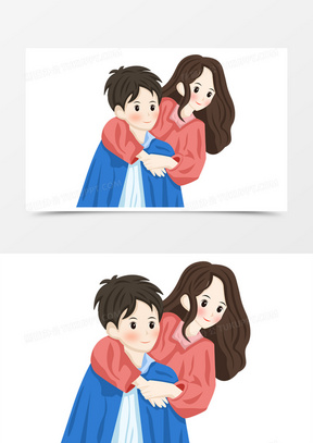 送花1414男生背女朋友图片00手绘卡通男孩给女朋友网购素材90扁平情