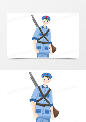 3308建军节之手绘卡通红军敬礼111加油宝贝180同志们辛苦了710解放军