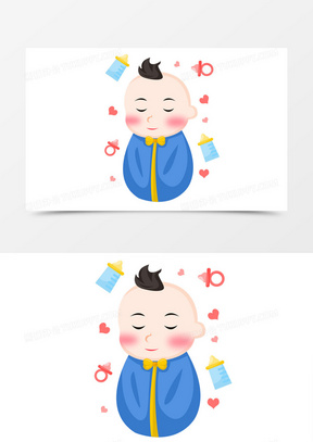 人口日之手绘卡通新生婴儿