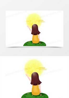 中秋赏月图片素材