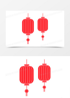手绘卡通新年装饰灯笼