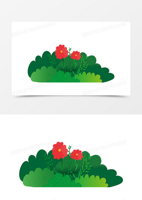 红花绿草图片卡通图片