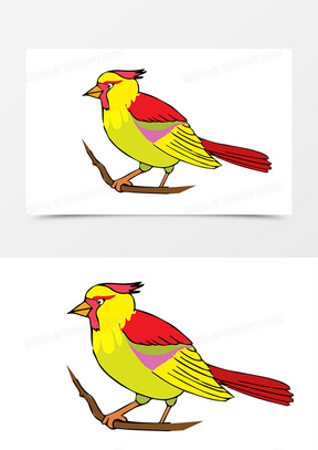 手绘卡通小鸟装饰矢量图素材