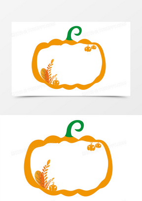 手绘南瓜边框矢量图插画素材