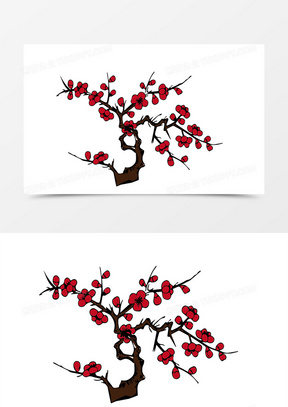 381手绘矢量图梅花素材插画331手绘梅花装饰插画图案240梅花树下的