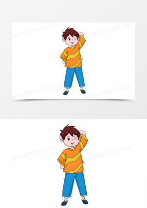 卡通手绘调皮少年