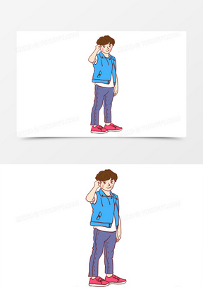 卡通中学生图片素材