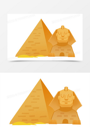 手绘卡通埃及金字塔创意设计元素