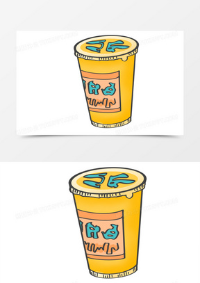 卡通简约夏至饮料插图手绘素材