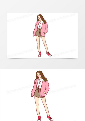 站立女孩图片素材