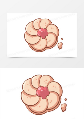 卡通简约可爱小饼干曲奇手绘