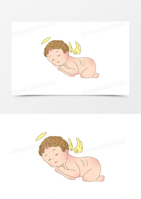 卡通简约可爱天使宝贝