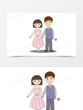 卡通可爱简约情侣求婚