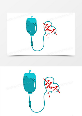 卡通簡約清新醫療用品吊瓶元素