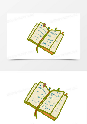 手绘卡通小清晰打开的书