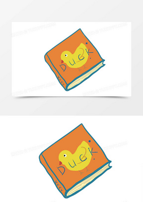 卡通小清晰手绘书鸭鸭书元素