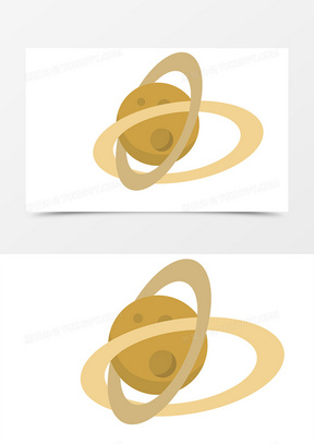 手绘卡通小清新黄色星球素材