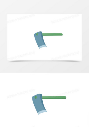 五一劳动节手绘卡通简约小清新蓝色锄头