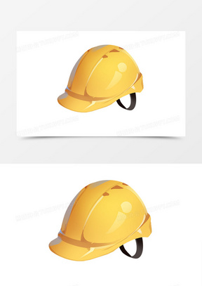 手绘卡通劳动节黄色安全帽元素