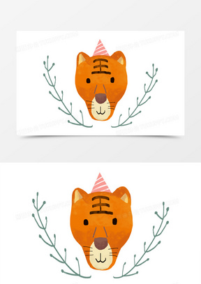 手绘风可爱马戏团老虎元素61愚人节可爱马戏团海豹表演玩球素材60卡通