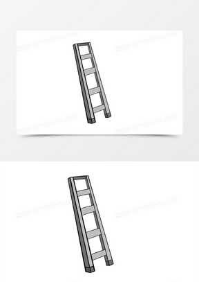 手绘卡通风劳动节灰色人工梯子元素