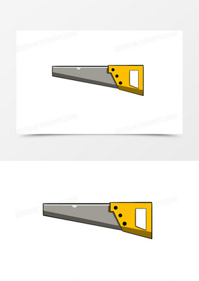 卡通简约黄色电锯手绘元素