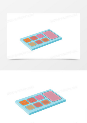 手绘卡通美妆彩色眼影盘元素设计