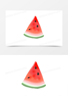 单片小块西瓜夏天清爽卡通手绘免扣