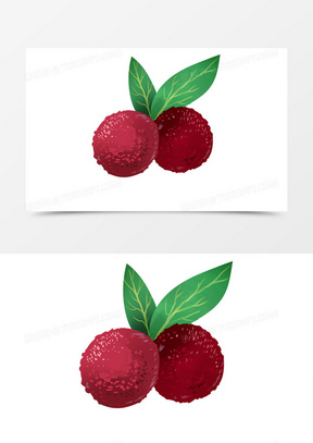 卡通小清新创意立夏夏天水果杨梅手绘元素