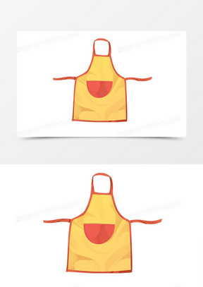 卡通小清新创意母亲节礼物可爱红色围裙手绘元素