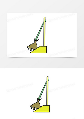 卡通扫把图片素材