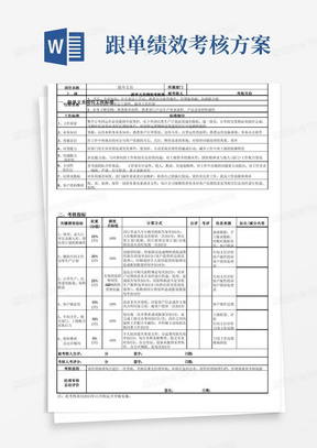 跟单文员绩效考核表