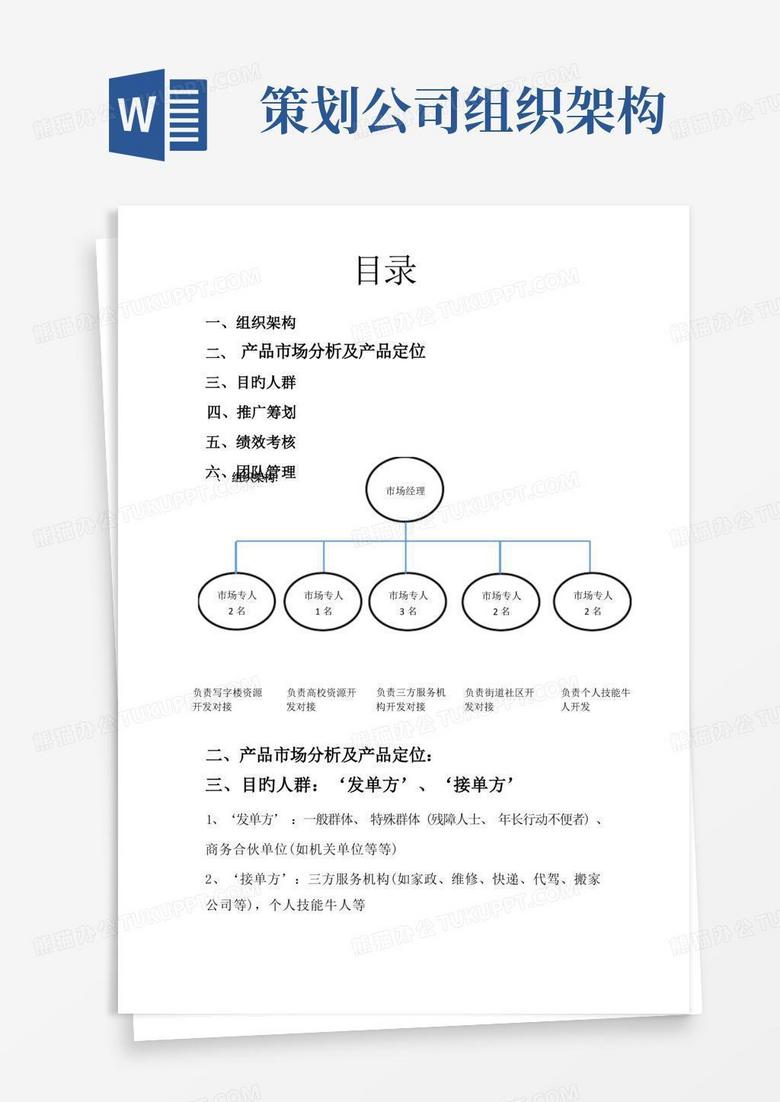 组织架构及推广策划方案