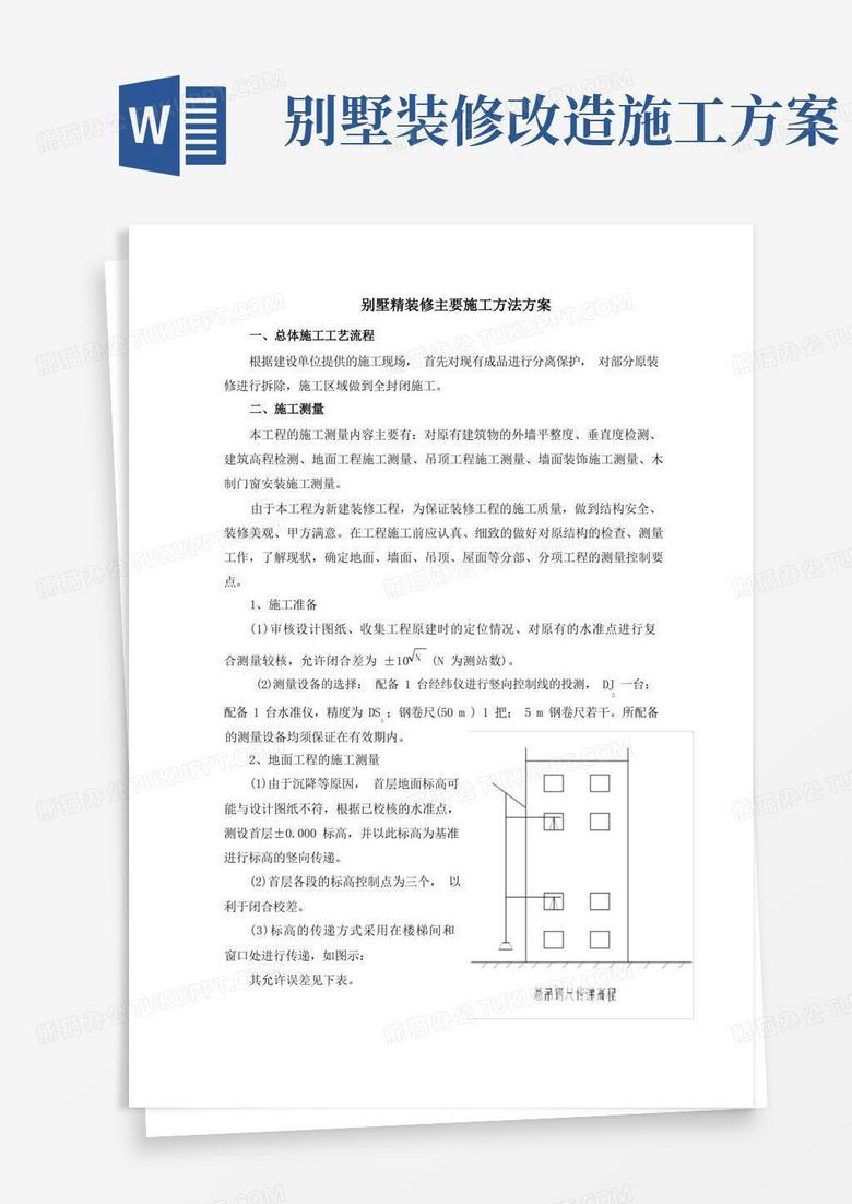别墅精装修主要施工方法方案