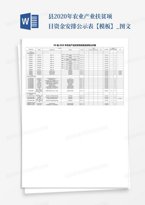 县2020年农业产业扶贫项目资金安排公示表【模板】_图文