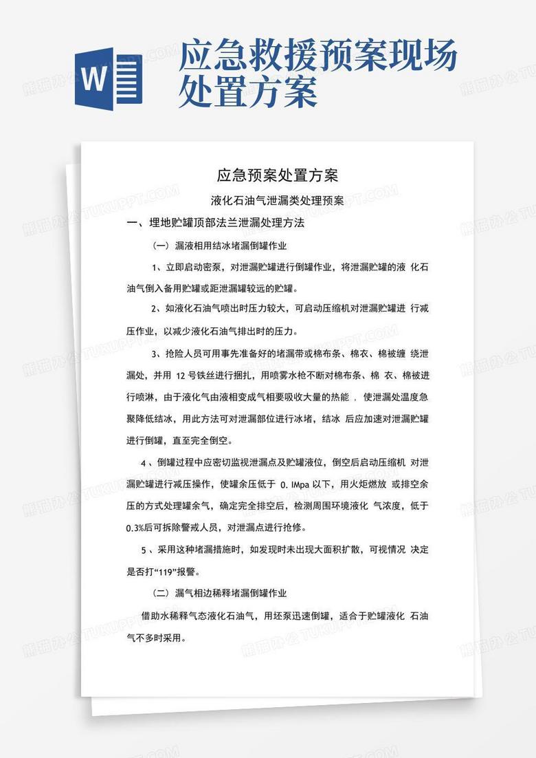 应急救援预案处置方案
