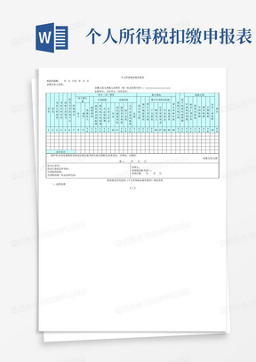 个人所得税扣缴申报表