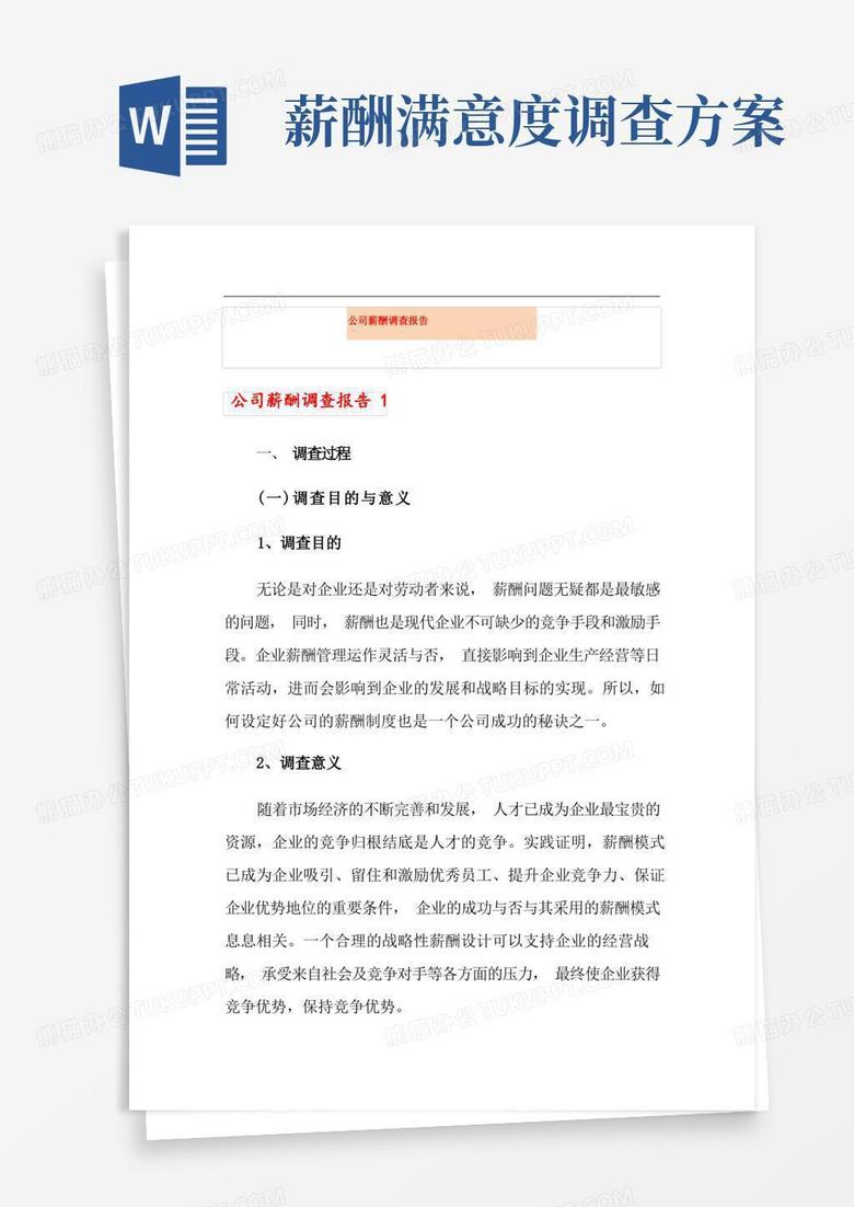 公司薪酬调查报告