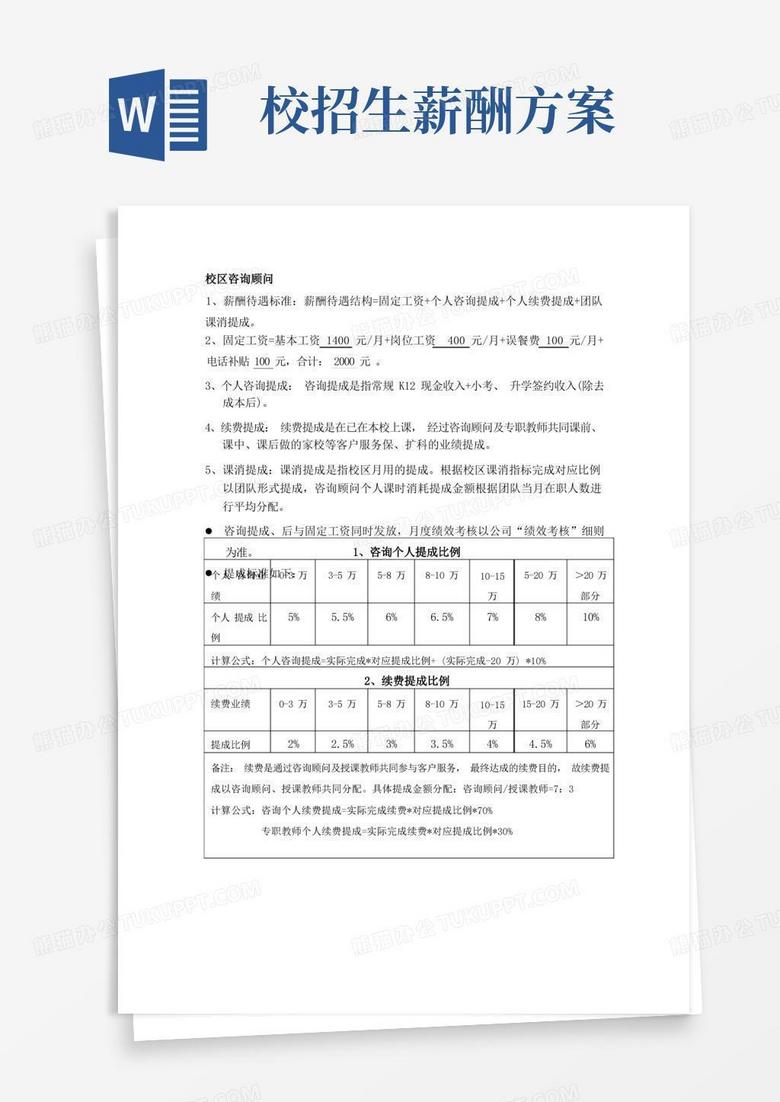 培训机构招生老师薪酬制度